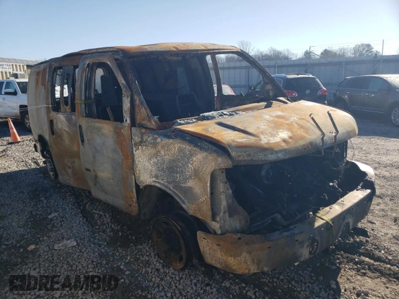 2020 Chevrolet Express Cargo Van with VIN 1GCWGAFG5L1274969, listed as a Copart auction lot 85119504 with 0 mi miles and Non Repairable. Bid and sale history available at carsss.com. Image 4.