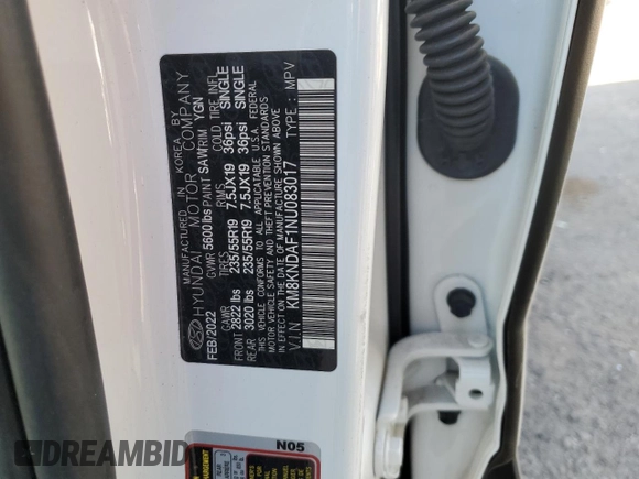 2022 Hyundai Ioniq 5 SEL with VIN KM8KNDAF1NU083017, listed as a Copart auction lot 49186875 with 29,514 mi miles and Salvage title. Bid and sale history available at DreamBid. Image 15.