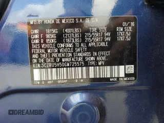 2016 Honda HR-V EX with VIN 3CZRU5H50GM725575, listed as a Copart auction lot 56375515 with 140,797 mi miles and Salvage Title. Bid and sale history available at DreamBid. Image 14.