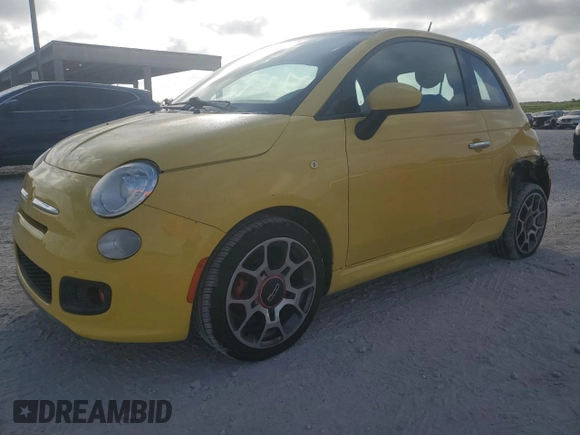 2014 FIAT 500 Sport with VIN 3C3CFFBR4ET275850, listed as a Copart auction lot 45354255 with 73,093 mi miles and Salvage Title. Bid and sale history available at carsss.com. Image 1.