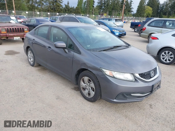 2014 Honda Civic LX with VIN 19XFB2F57EE240843, listed as a IAAI auction lot 42108281 with 255,157 mi miles and . Bid and sale history available at carsss.com. Image 1.
