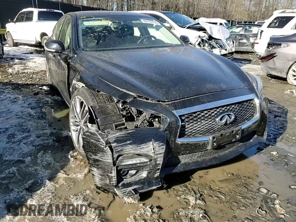 2017 Infiniti Q50 2.0t Premium with VIN JN1CV7AR6HM680577, listed as a Copart auction lot 88735105 with 48,805 mi miles and Salvage Title. Bid and sale history available at carsss.com. Image 11.