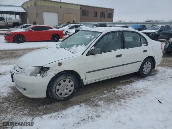 2005 Honda Civic Sdn VP with VIN 2HGES16375H567415, listed as a Copart auction lot 45222485 with 131,869 mi miles and Salvage Title. Bid and sale history available at carsss.com. Image 1.