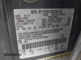 2013 Ford Expedition Max Limited with VIN 1FMJK1K56DEF26487, listed as a IAAI auction lot 41943529 with 309,918 mi miles and . Bid and sale history available at DreamBid. Image 9.