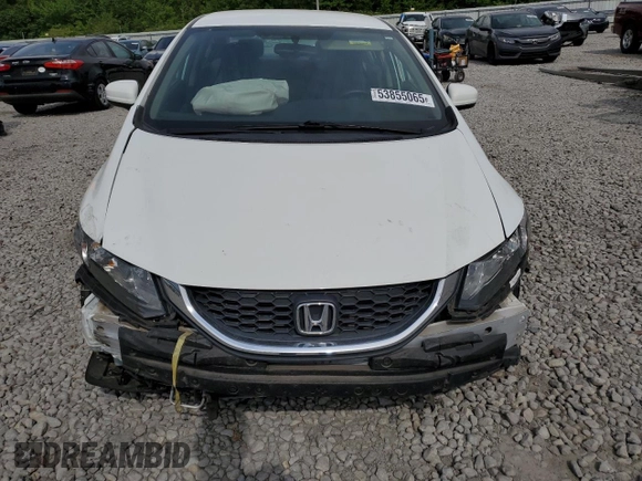 2015 Honda Civic LX with VIN 19XFB2F50FE115636, listed as a Copart auction lot 53855065 with Not Provided miles and Salvage Title. Bid and sale history available at DreamBid. Image 5.