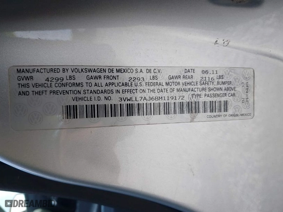 2011 Volkswagen Jetta Sedan TDI with VIN 3VWLL7AJ6BM119172, listed as a IAAI auction lot 41731512 with 130,412 mi miles. Bid and sale history available at carsss.com. Image 9.