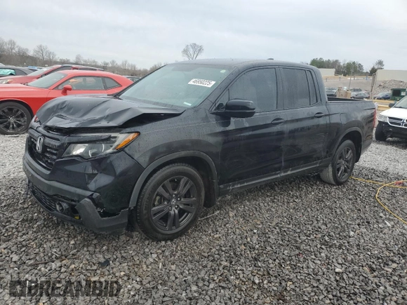2019 Honda Ridgeline Sport with VIN 5FPYK2F10KB007325, listed as a Copart auction lot 46950225 with 222,925 mi miles and Salvage title. Bid and sale history available at DreamBid. Image 1.