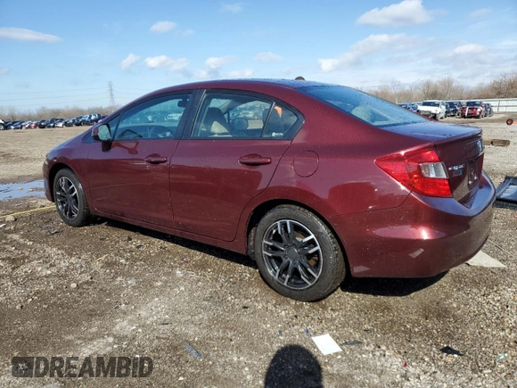 2012 Honda Civic EX-L with VIN 19XFB2F92CE022759, listed as a Copart auction lot 51343545 with 135,540 mi miles and Salvage Title. Bid and sale history available at DreamBid. Image 2.
