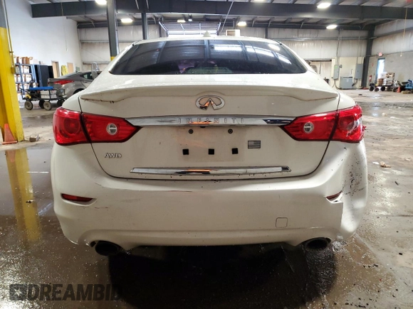 2016 Infiniti Q50 Red Sport 400 with VIN JN1FV7AR5GM451481, listed as a Copart auction lot 57231715 with 69,628 mi miles and Salvage title. Bid and sale history available at DreamBid. Image 6.