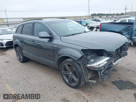 2014 Audi Q7 3.0T S line Prestige with VIN WA1DGAFEXED003259, listed as a IAAI auction lot 41624351 with 104,938 mi miles. Bid and sale history available at carsss.com. Image 1.