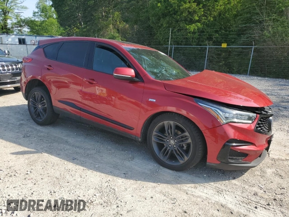 2019 Acura RDX w/A-Spec Pkg with VIN 5J8TC2H62KL008676, listed as a Copart auction lot 55479714 with 76,770 mi miles and Salvage title. Bid and sale history available at DreamBid. Image 4.