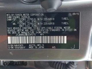 2016 Lexus NX 200t with VIN JTJBARBZ6G2049270, listed as a IAAI auction lot 42111947 with 189,706 mi miles. Bid and sale history available at carsss.com. Image 9.