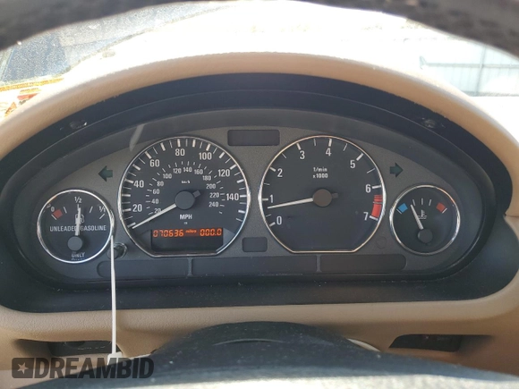 1998 BMW 3 Series 1.9L with VIN 4USCH7331WLD16581, listed as a Copart auction lot 75434454 with 70,636 mi miles and Salvage Title. Bid and sale history available at carsss.com. Image 9.