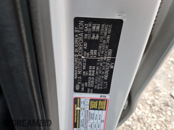2015 Kia Soul with VIN KNDJN2A25F7810869, listed as a Copart auction lot 83112324 with 118,490 mi miles and Salvage Title. Bid and sale history available at carsss.com. Image 13.
