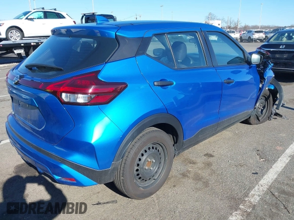 2021 Nissan Kicks S with VIN 3N1CP5BV1ML505393, listed as a IAAI auction lot 41706638 with 22,510 mi miles. Bid and sale history available at carsss.com. Image 4.