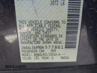 2013 Nissan Altima SV with VIN 1N4AL3AP9DN577861, listed as a IAAI auction lot 41362990 with 147,531 mi miles and . Bid and sale history available at carsss.com. Image 9.