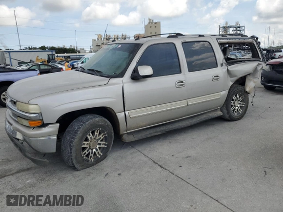 2005 Chevrolet Suburban LT z VIN 1GNEC16Z25J146045, wystawiony jako Copart lot #58289475 z przebiegiem Nie podano mil oraz Szkoda całkowita • Salvage title. Historia ofert i sprzedaży dostępna na DreamBid. Obrazek 1.
