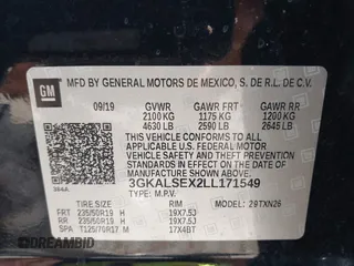 2020 GMC Terrain Denali with VIN 3GKALSEX2LL171549, listed as a IAAI auction lot 42092005 with 91,796 mi miles and . Bid and sale history available at DreamBid. Image 9.