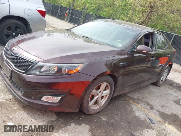 2015 Kia Optima LX with VIN 5XXGM4A79FG494002, listed as a IAAI auction lot 42082041 with 179,076 mi miles. Bid and sale history available at carsss.com. Image 2.