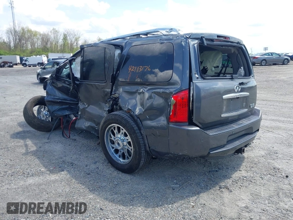 2010 Infiniti QX56 with VIN 5N3ZA0NC1AN904387, listed as a IAAI auction lot 42113176 with Not Provided miles and . Bid and sale history available at DreamBid. Image 3.