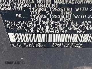 2016 Toyota RAV4 LE with VIN 2T3BFREV6GW482446, listed as a IAAI auction lot 41879439 with 144,693 mi miles. Bid and sale history available at carsss.com. Image 9.