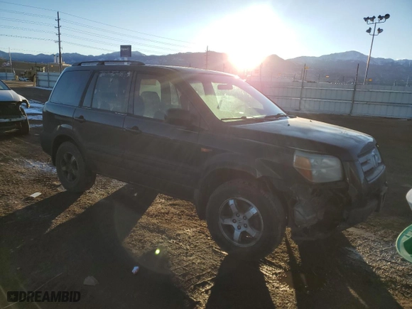 2007 Honda Pilot EX-L with VIN 5FNYF28777B011023, listed as a Copart auction lot 42124125 with 250,611 mi miles and Salvage Title. Bid and sale history available at carsss.com. Image 4.