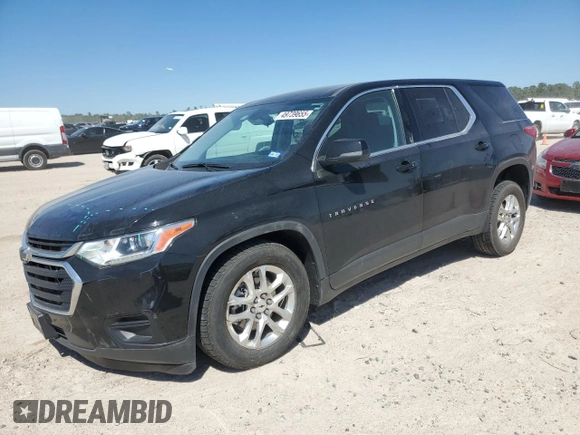 2021 Chevrolet Traverse LS with VIN 1GNERFKW1MJ242528, listed as a Copart auction lot 49739655 with 49,697 mi miles and Salvage Title. Bid and sale history available at carsss.com. Image 1.