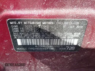 2020 Mitsubishi Mirage ES z VIN ML32A3HJ7LH001210, wystawiony jako IAAI lot #41741117 z przebiegiem 52 697 mil mil oraz . Historia ofert i sprzedaży dostępna na DreamBid. Obrazek 9.