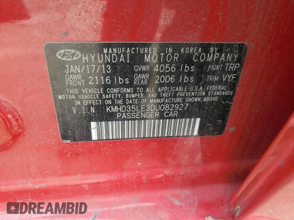 2013 Hyundai Elantra GT with VIN KMHD35LE3DU082927, listed as a Copart auction lot 73339784 with 97,473 mi miles and Clean Title. Bid and sale history available at carsss.com. Image 12.