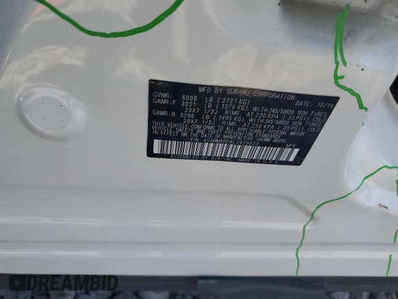 2020 Subaru Ascent Touring z VIN 4S4WMARD8L3429623, wystawiony jako Copart lot #54732965 z przebiegiem 120 184 mil mil oraz Szkoda całkowita • Salvage title. Historia ofert i sprzedaży dostępna na DreamBid. Obrazek 14.
