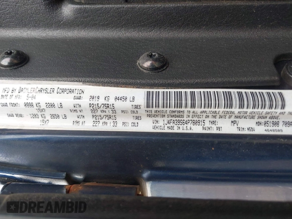 2004 Jeep Wrangler X with VIN 1J4FA39S64P780915, listed as a IAAI auction lot 42035524 with 131,057 mi miles and . Bid and sale history available at DreamBid. Image 9.