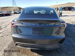 2025 Tesla Model 3 Long Range with VIN 5YJ3E1EA2SF932453, listed as a Copart auction lot 46695905 with 1,673 mi miles and Salvage Title. Bid and sale history available at carsss.com. Image 6.