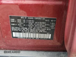 2017 Subaru Outback Premium with VIN 4S4BSACC2H3422422, listed as a Copart auction lot 61351865 with 125,693 mi miles and Salvage title. Bid and sale history available at DreamBid. Image 12.
