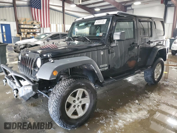 2018 Jeep Wrangler JK Unlimited Sport S with VIN 1C4BJWDG3JL854707, listed as a Copart auction lot 42000105 with 92,903 mi miles and Salvage Title. Bid and sale history available at carsss.com. Image 1.