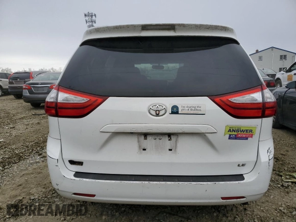 2017 Toyota Sienna LE Auto Access Seat with VIN 5TDKZ3DCXHS847007, listed as a Copart auction lot 52335845 with Not Provided miles and Salvage Title. Bid and sale history available at DreamBid. Image 6.