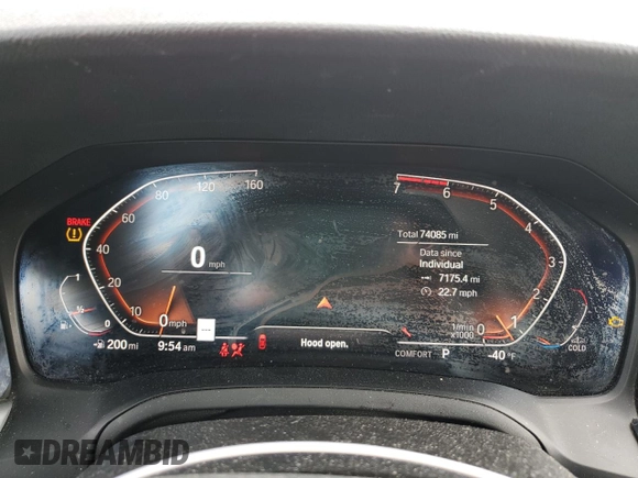 2019 BMW 3 Series 330i xDrive with VIN WBA5R7C55KAJ78959, listed as a Copart auction lot 45850725 with 74,085 mi miles and Salvage Title. Bid and sale history available at carsss.com. Image 9.