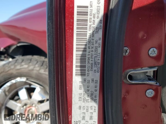 2020 Ram 1500 SLT with VIN 1C6RR7TT9LS129303, listed as a Copart auction lot 53307375 with 88,678 mi miles and Non repairable. Bid and sale history available at DreamBid. Image 12.