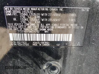 2016 Toyota RAV4 LE with VIN 2T3ZFREV1GW274702, listed as a IAAI auction lot 42058167 with 150,080 mi miles. Bid and sale history available at carsss.com. Image 9.