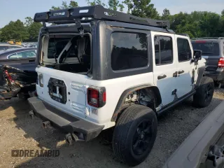 2018 Jeep Wrangler Unlimited Sport S with VIN 1C4HJXDGXJW130690, listed as a Copart auction lot 46921725 with 107,616 mi miles and Salvage title. Bid and sale history available at DreamBid. Image 3.