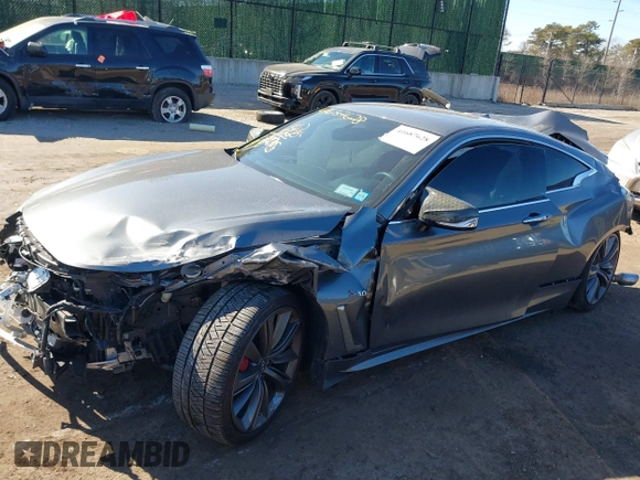 2018 Infiniti Q60 Red Sport 400 with VIN JN1FV7EL5JM630195, listed as a IAAI auction lot 41687628 with 55,168 mi miles and . Bid and sale history available at DreamBid. Image 13.