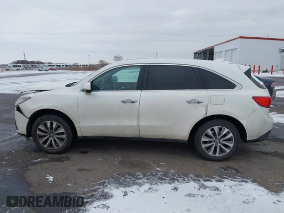 2014 Acura MDX Tech Pkg with VIN 5FRYD4H41EB011604, listed as a IAAI auction lot 41492753 with 123,229 mi miles. Bid and sale history available at carsss.com. Image 14.