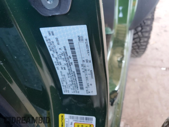 2024 Ford Bronco Everglades with VIN 1FMEE4HH4RLA00230, listed as a Copart auction lot 72600864 with Not provided miles and Salvage title. Bid and sale history available at DreamBid. Image 13.