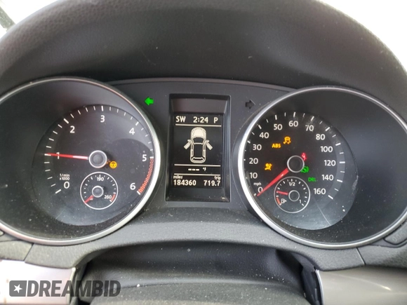 2011 Volkswagen Golf TDI with VIN WVWDM7AJ7BW072903, listed as a Copart auction lot 87343824 with 184,360 mi miles and Salvage title. Bid and sale history available at DreamBid. Image 9.