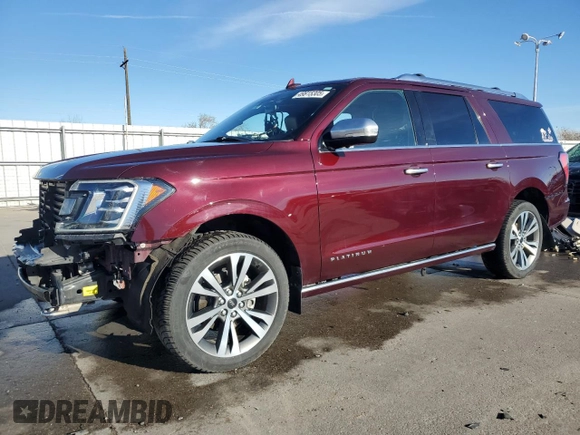 2020 Ford Expedition Max Platinum with VIN 1FMJK1MT4LEA10199, listed as a Copart auction lot 49815305 with 47,723 mi miles and Salvage title. Bid and sale history available at DreamBid. Image 1.