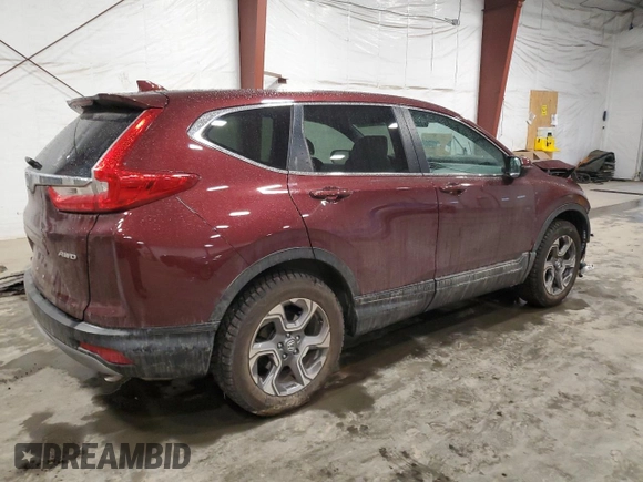 2019 Honda CR-V EX-L with VIN 2HKRW2H8XKH655168, listed as a Copart auction lot 50796155 with 0 mi miles and Salvage Title. Bid and sale history available at carsss.com. Image 3.