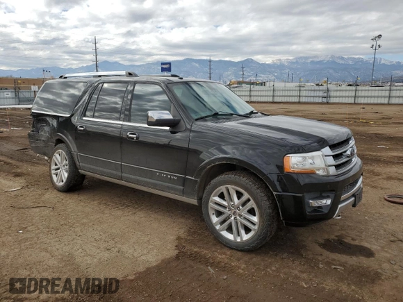 2017 Ford Expedition EL Platinum with VIN 1FMJK1MT6HEA39372, listed as a Copart auction lot 43160595 with 163,669 mi miles and Salvage Title. Bid and sale history available at carsss.com. Image 4.