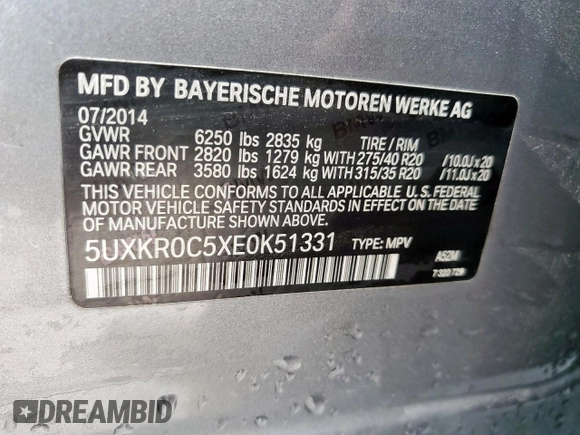 2014 BMW X5 xDrive35i z VIN 5UXKR0C5XE0K51331, wystawiony jako Copart lot #58962465 z przebiegiem 85 910 mil mil oraz Czysty tytuł • Clean title. Historia ofert i sprzedaży dostępna na DreamBid. Obrazek 12.