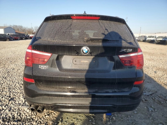 2015 BMW X3 xDrive28i with VIN 5UXWX9C56F0D56769, listed as a Copart auction lot 43700805 with 0 mi miles and Salvage Title. Bid and sale history available at carsss.com. Image 6.
