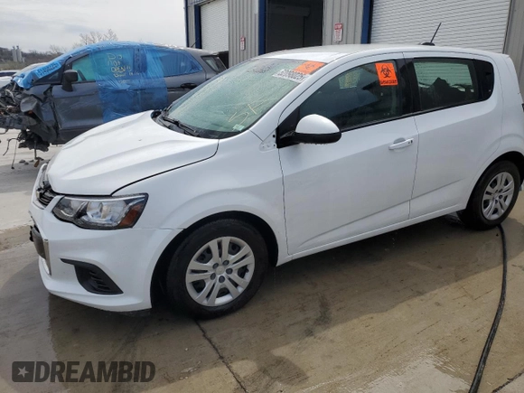 2020 Chevrolet Sonic LT with VIN 1G1JG6SB3L4130345, listed as a Copart auction lot 52098025 with 62,577 mi miles and Salvage title. Bid and sale history available at DreamBid. Image 1.
