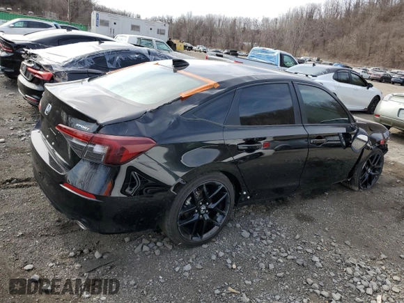 2025 Honda Civic Sedan Sport with VIN 2HGFE2F57SH500716, listed as a Copart auction lot 49150145 with 4,989 mi miles and Salvage Title. Bid and sale history available at carsss.com. Image 3.